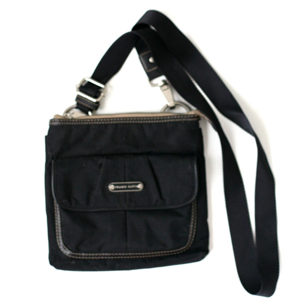 Franco Sarto black nylon crossbody bag